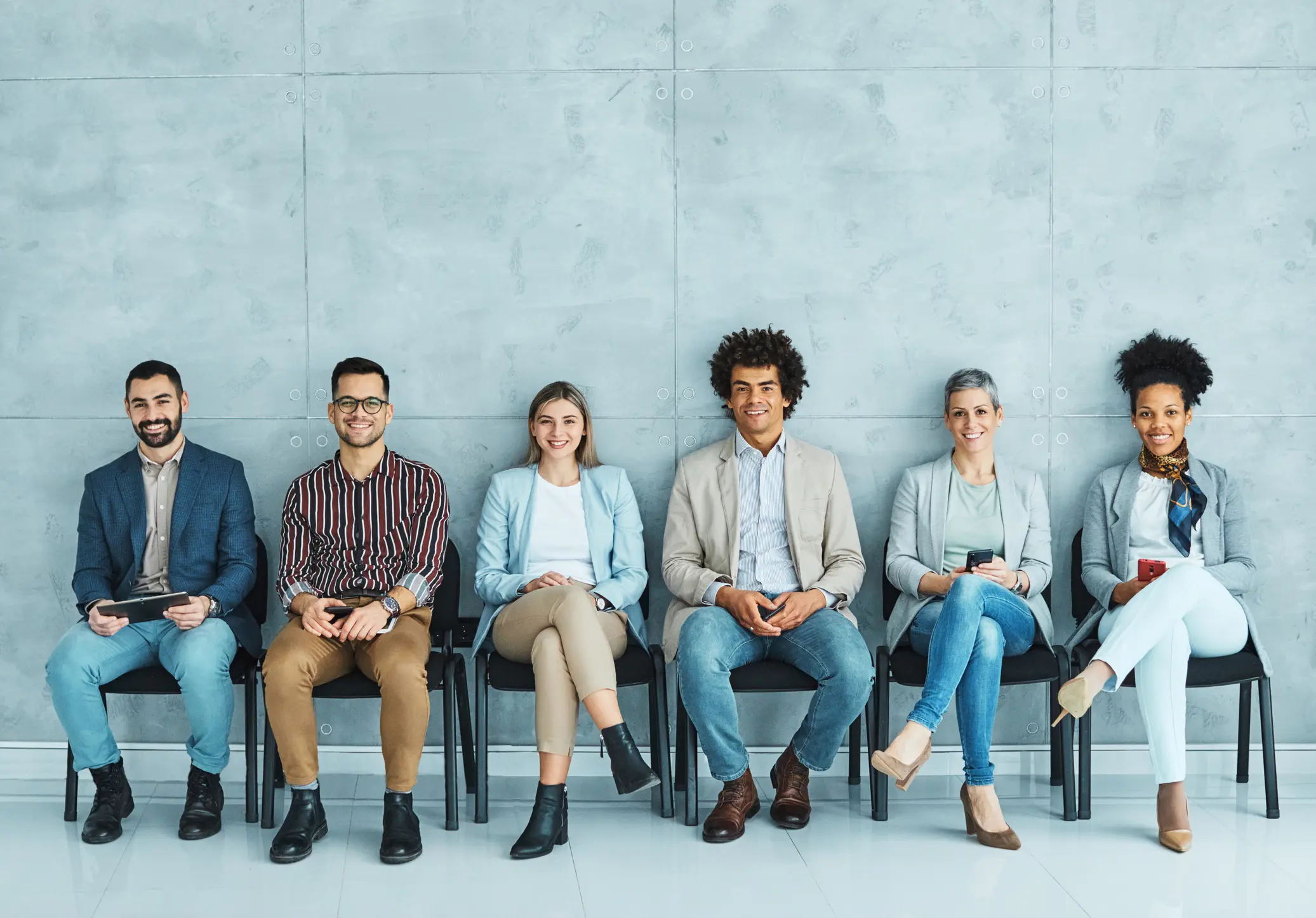 Candidates waiting for a job interview
